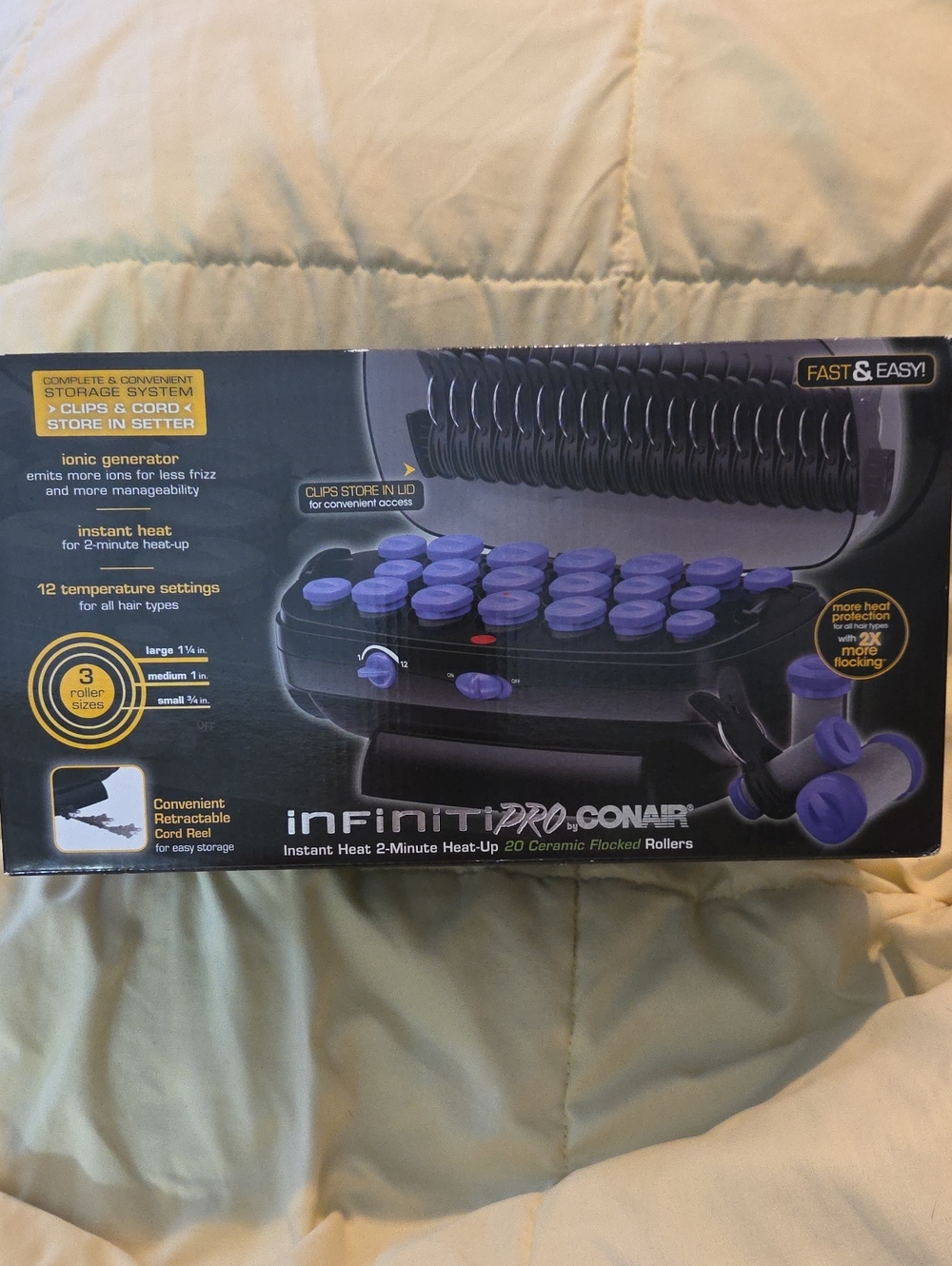 Conair InfinitiPro Purple Ceramic Flocked Hot Roller Set